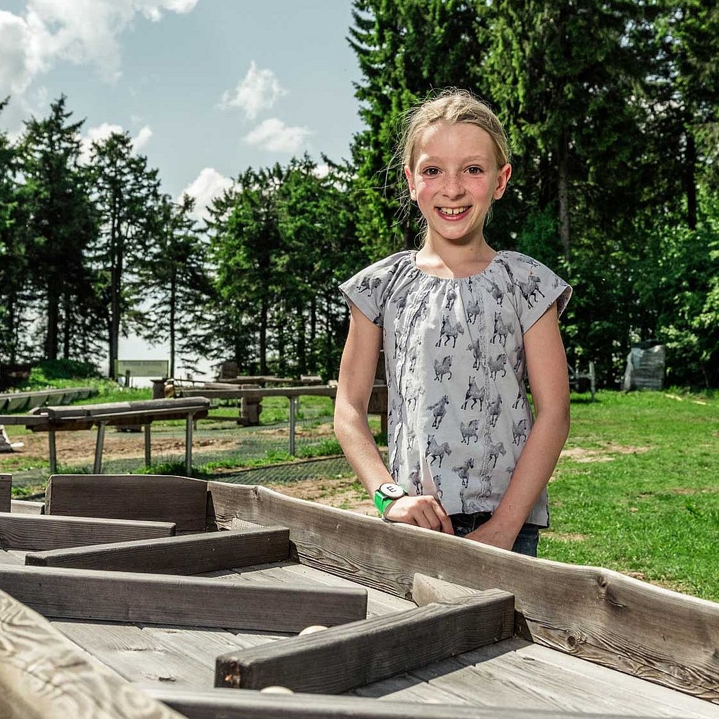 Holz-Kugelbahn Murmelbahn Attraktion Freizeitpark Erlebnisberg A